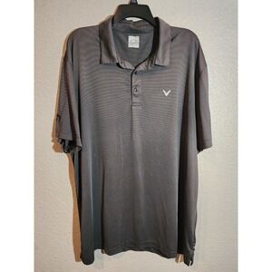 Callaway Opti-Dri Men's Short Sleeve Golf Polo Size 2XL Black & Gray Striped